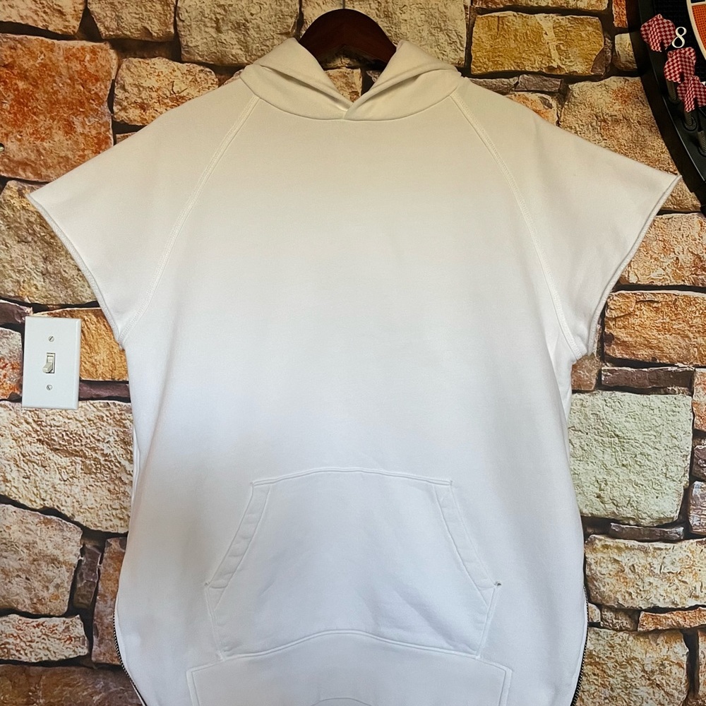 NWT FEAR OF GOD 2015 - 2016 Collection White Cutoff Pullover Hoodie side zipper